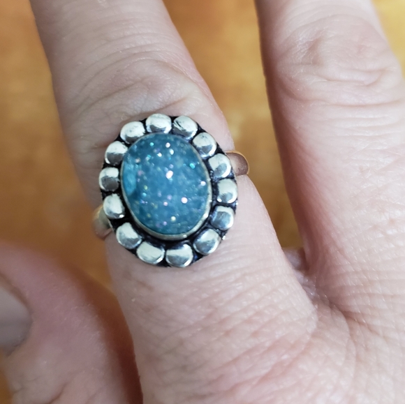 New Sugar Druzy Agate 925 Silver Ring. - Picture 1 of 8